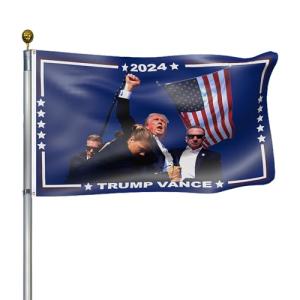 Trump Flag Take Amreica Back 3x5ft Single Sided Trump Shot Flag Merch Trump Memorabilia Indoor Outdoor Decorations