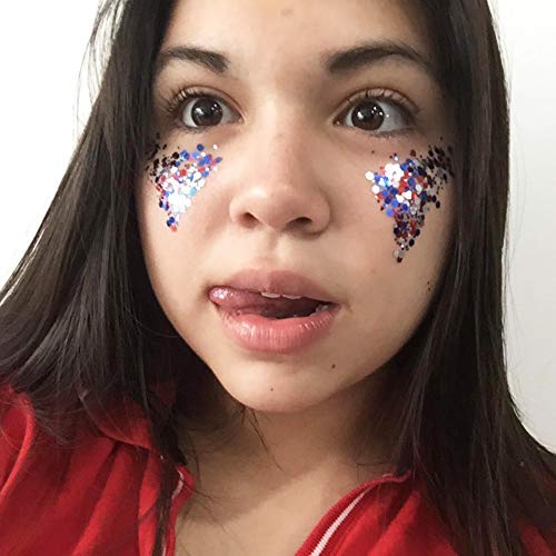 Patriotic Glitter Kit with Cosmetic Glue – USA Colors