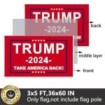 Trump 2024 Double-Sided Outdoor Flag - Red