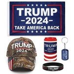 Trump 2024 Supporter Hat and Flag Set