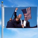 AUKUTOCO Trump 2024 Election Fist Flag Banner 3x5
