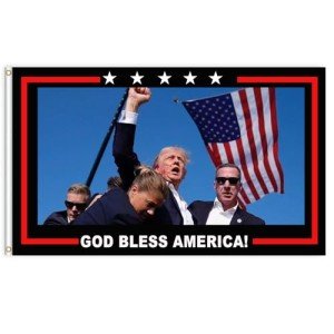 Trump 2024 Flag - God Bless America Design