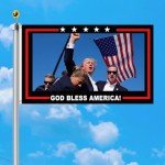 Trump 2024 Flag - God Bless America Design