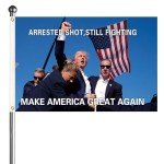Trump 2024 Flag - Rally Fist Pump Tapestry 3x5 Ft