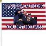 Trump 2024 "If You Come at The King" Flag
