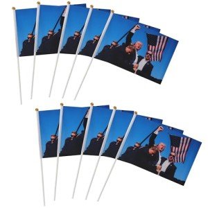 10-Pack Trump 2024 Party Flags - Indoor/Outdoor Decoration