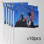10-Pack Trump 2024 Party Flags - Indoor/Outdoor Decoration