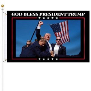 3x5 Trump Flag - God Bless Trump Banner