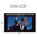 3x5 Trump Flag - God Bless Trump Banner