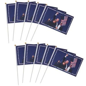 10-Pack Mini Trump Flags - 2024 MAGA Decor