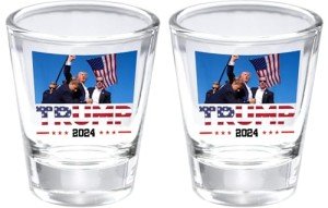Trump Assassination Fist Pump Shot Glass Set