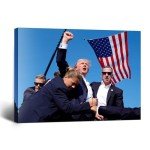 Donald Trump Fight Picture Canvas Wall Art (14" x 11")