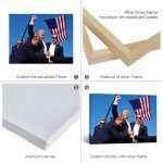 Donald Trump Fight Picture Canvas Wall Art (14" x 11")