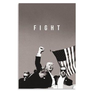 Donald Trump Fight Poster 2024 Canvas Art - 12x18in