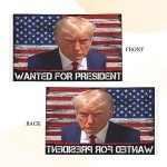 Trump 2024 Mug Shot Outdoor Double-Sided Flag
