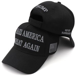 Black MAGA Hat - Trump 2024 Never Surrender