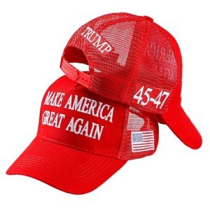 MAGA Trucker Hat with USA Flag - Adjustable Red