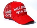 MAGA Trucker Hat with USA Flag - Adjustable Red