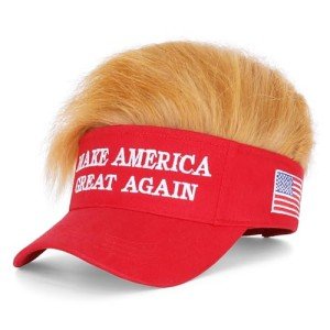 Trump 2024 MAGA Hat with Hair for Fans