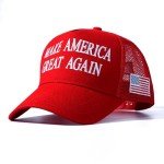 MAGA Trucker Hat with USA Flag - Adjustable Red