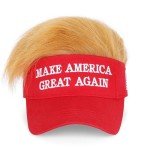 Trump 2024 MAGA Hat with Hair for Fans
