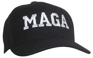 Black MAGA Donald Trump Adjustable Ballcap for Adults