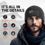 American Flag Fleece Beanie - Warm Tactical Cap