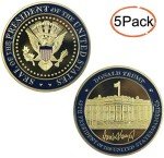 5-Pack Gold Plated Trump Challenge Coins Set
