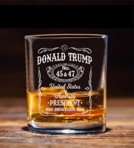Donald Trump Laser Engraved Whiskey Glass Gift