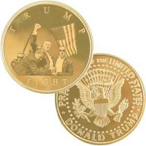 Trump Fighting for America Gold Coin Collectible