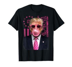 Funny Trump Bubble Gum Pink USA Flag Tee