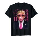 Funny Trump Bubble Gum Pink USA Flag Tee