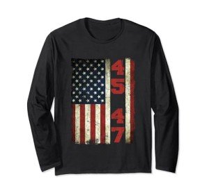 Vintage USA Flag 2024 Trump Long Sleeve T-Shirt