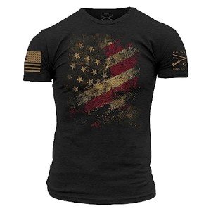 Grunt Style Worn Flag Men's T-Shirt - Black