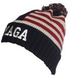 US Flag Trump Embroidered MAGA Beanie - Navy/Beige