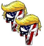 Trump Skull American Flag Vinyl Stickers (2 Pack)
