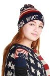 Cozy Trump Beanie with USA Flag Design