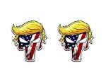 Trump Skull American Flag Vinyl Stickers (2 Pack)
