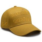 Trump 2024 Adjustable Yellow MAGA Hat with USA Flag
