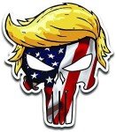 Trump Skull American Flag Vinyl Stickers (2 Pack)