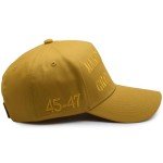 Trump 2024 Adjustable Yellow MAGA Hat with USA Flag