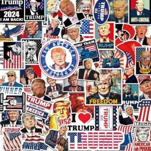 100 Pack Trump 2024 Stickers for All Surfaces