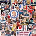 100 Pack Trump 2024 Stickers for All Surfaces