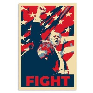 Donald Trump 2024 Fight Poster Canvas Wall Art