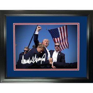 Framed Donald Trump Rally Photo with Signature