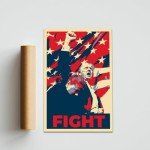 Donald Trump 2024 Fight Poster Canvas Wall Art