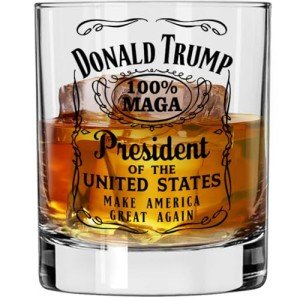 MAGA Whiskey Glass: 10.5 oz Trump Gift