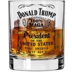 MAGA Whiskey Glass: 10.5 oz Trump Gift