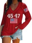 Retro 45 47 Trump V-Neck Sweatshirt for Women