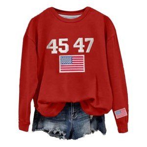Womens Retro Patriotic Sweatshirt for Election 2024